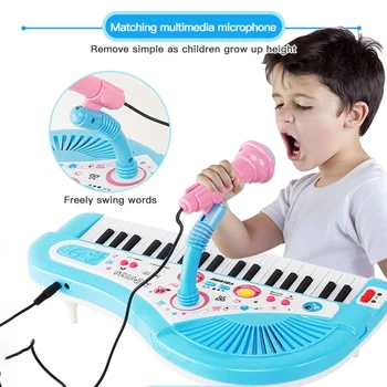 Vaikų Fortepijono Žaislas 37 Klavišus Skaitmeninės Muzikos Elektroninių Klaviatūra Elektrinis Pianinas Organų Mikrofonas Mokymosi Muzikos Instrumentas Nuotrauka 2