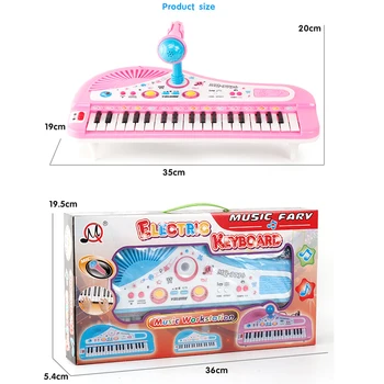 Vaikų Fortepijono Žaislas 37 Klavišus Skaitmeninės Muzikos Elektroninių Klaviatūra Elektrinis Pianinas Organų Mikrofonas Mokymosi Muzikos Instrumentas Nuotrauka 5