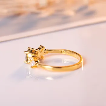 Prabangos Imitacija Meksikos Opalas Žiedai Moterims Aukso Alyvuogių Žalia Cirkonis Žiedai Nuotakos Vestuvių, Sužadėtuvių Papuošalai Nuotrauka 3