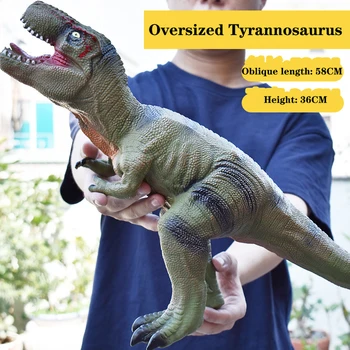Modeliavimo didelis skambėjo minkštos gumos dinozaurų žaislas vaikams tuščiaviduriai tyrannosaurus pterosaur gyvūnų modelio berniukas žaislas Nuotrauka 0