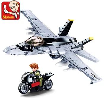 Karinės F/A-18 Strike Fighter Blokuoti JAV Hornet Lėktuvo Modelis Modernus Sraigtasparnis Karo Statybinės Plytos Švietimo Žaislai Berniukams Nuotrauka 1