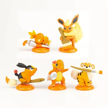 Japonija Kitan Gashapon Kapsulė Žaislai Charmander Pokemon Growlithe Tepig Flareon Paletė Torchic Orange Serija Nuotrauka 1
