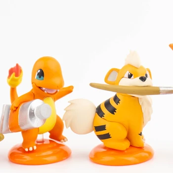 Japonija Kitan Gashapon Kapsulė Žaislai Charmander Pokemon Growlithe Tepig Flareon Paletė Torchic Orange Serija Nuotrauka 3