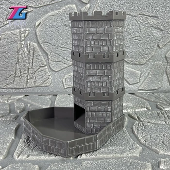 Pilies Sulankstomas Dice Tower - DNDGame puzzle Žaidimas, Dėklas Bokštas - Puikiai tinka D&D Žaidimą RPG ir Stalo Žaidimų Nuotrauka 1