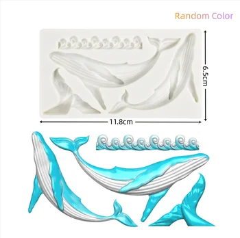 3D Jūros Gyvūnų Banginis Silikono Formos 