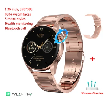 DT3 Smart Watch Vyrai Moterys Belaidžio Įkrovimo Smartwatch Vyrų Laikrodis 