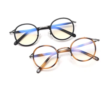 Peekaboo optiniai akiniai moterų retro stilius derliaus apvalus rėmo akiniai vyrams acetatas, skaidraus lęšio leopard skaidrus Nuotrauka 3
