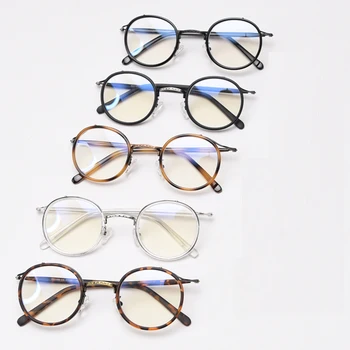 Peekaboo optiniai akiniai moterų retro stilius derliaus apvalus rėmo akiniai vyrams acetatas, skaidraus lęšio leopard skaidrus Nuotrauka 4