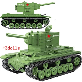 Karinės WW2 Sovietų KV-2 Sunkusis Tankas Kūrimo Bloką 818Pcs 