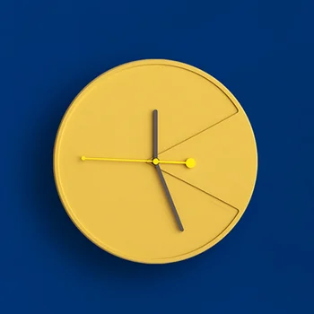 Cemento Geltona Didelis Sieninis Laikrodis Modernus Dizainas, 3d garso Išjungimo Sieniniai Laikrodžiai, Namų Dekoro Dizaineris Žiūrėti Laikrodžio Mechanizmas, Namų Dekoravimo, Dovanų Nuotrauka 0