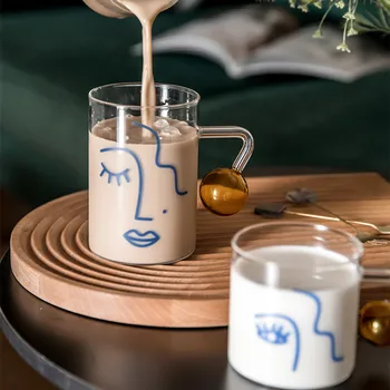 Cutelife Šiaurės Veido Skaidraus Stiklo Kavos Puodelį, Virtuvė Desertinis Kokteilis, Alus Stiklo Vestuvių Geriamojo Pieno Arbata Stiklo Drinkware