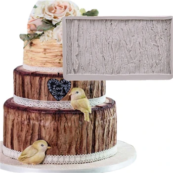 Medžio Žievės, Medienos Tekstūros Modelis Kilimėlis Minkštas Silikoninis Pelėsių Pyragas Apdaila Cukraus Pelėsių Kepimo Sugarcraft Šokolado Pelėsių