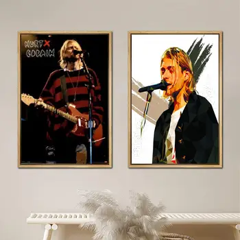 Kurt Cobain Plakatas, Tapyba 24x36 Sienos Menas Drobė Plakatai kambario dekoro Šiuolaikinės Šeimos miegamojo Dekoravimo Menas, sienų dekoras