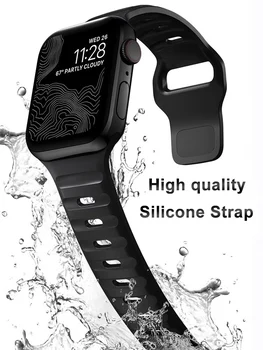 Silikono Dirželis Apple Watch Band 45mm44mm 49mm41mm smartwatch Gumos Sporto Apyrankė iwatch serijos Ultra7 8 se 6 5 3 grupė Nuotrauka 1