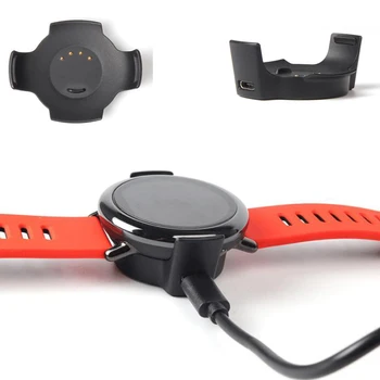 Smartwatch USB Įkrovimo Kabelis Laido Bazės Dokas Įkroviklis Laikiklio Adapterio Stovėti Xiaomi Huami Amazfit Tempas 1 Sporto Smart Žiūrėti