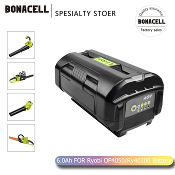 Bonacell 6000mAh 40V Li-ion Baterija OP40401 OP4050A už Ryobi RY40502 RY40200 RY40400 Bateriją L70