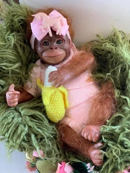 45CM Reborn Baby Monkey Orangutans Tikroviška Minkštos Džiugu Minkštas Kūno Kolekcionuojamos Lėlės, Meno Dovanos Suaugusiems Nuotrauka 0