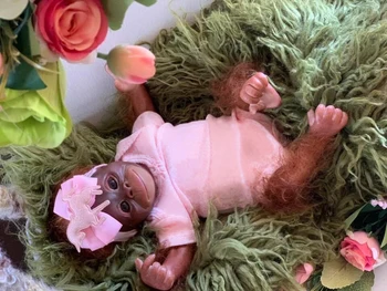 45CM Reborn Baby Monkey Orangutans Tikroviška Minkštos Džiugu Minkštas Kūno Kolekcionuojamos Lėlės, Meno Dovanos Suaugusiems Nuotrauka 2