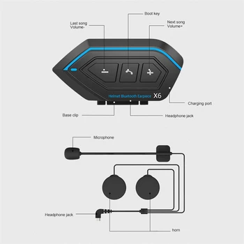 Bluetooth 5.0 Motociklo Šalmas Laisvų Rankų Įrangos Ausinių Belaidžio Transporto Nuoma Laisvų Rankų Įranga Stereo Ausines Garsiakalbis Triukšmo Mažinimas Su Mic Nuotrauka 5
