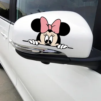 2 Vnt/Set Minnie Mouse Automobilių Lipdukas Disney Namų Puošybai Taikomos Sienos Klijuoti Lagaminą Sticke Animacinių Filmų Anime Pav Auto Lipdukai