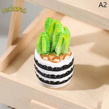 Modeliavimo Vazoninių Augalų Miniatiūriniai Lėlių Kaktusas Į Puodą Namų Dekoro Priedai miniatiūros 