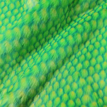 Aukščiausios kokybės Ananasų Modelis Dirbtiniais Kailiais Audinio Immitate Triušis Žalia/Mėlyna Patarimas 2.5 cm Ilgio Kailio Audinio Siuvimo Medžiagos 