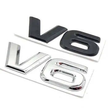 Automobilio Stilius Metalo V6 Variklis Logotipas, Emblema Kamieno Sporto Turbo Auto Ženklelis 3D Lipdukas, Decal Priedai Nuotrauka 0