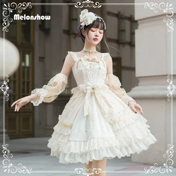 Kawaii JSK Lolita Dress Viktorijos Moterų Nėriniai Princess arbatėlė Suknelė Mielas Japonijos Saldus Gotikos Skraiste Renesanso Vestidos 2020 m.